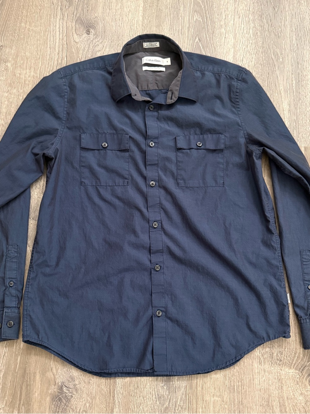 Calvin Klein Men's Dark Navy Button-Down Shirt